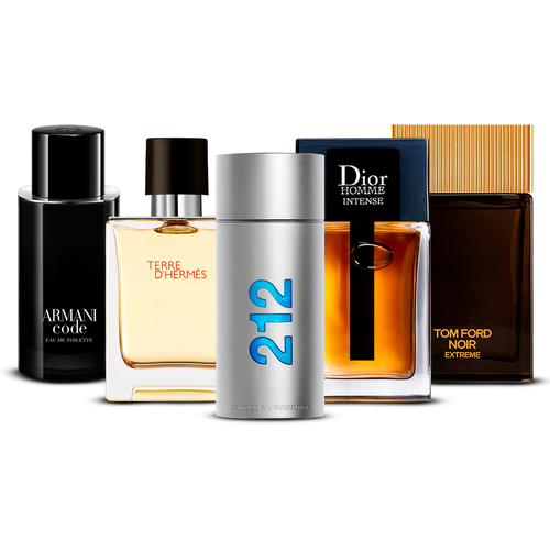 Kombination av 5 herrparfymer – Armani Code, Terre d’Hermès, 212 Men, Dior Homme Intense och Tom Ford Noir Extrême [100 ml vardera]